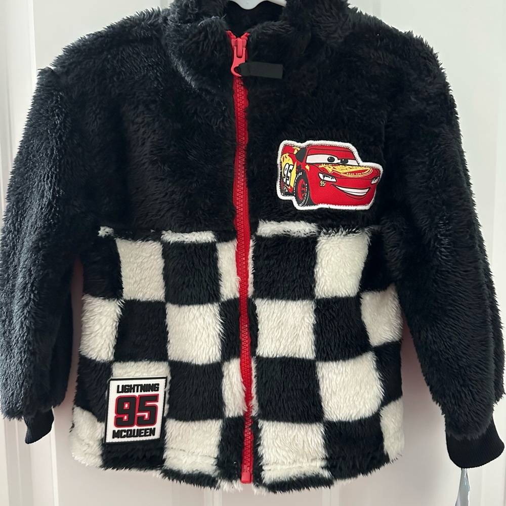 Disney Cars Lightning McQueen Black & White Jacket NEW 18M